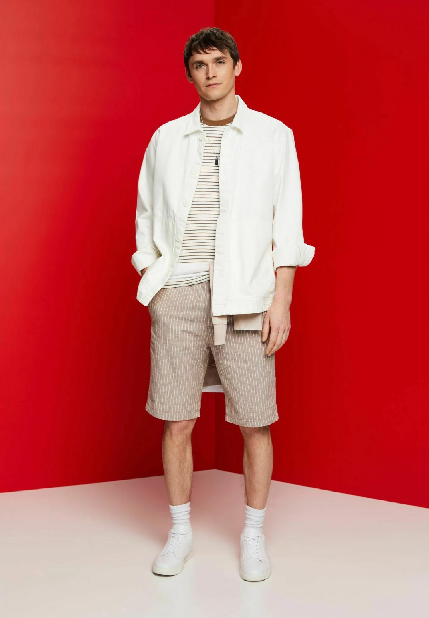 ESPRIT Gestreifte- Shorts - Beige 9 ESPRIT Gestreifte- Shorts - Beige - Imagen 9