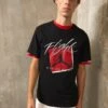 Jordan Brand Crew - Camiseta Estampada - Black/Gym Red