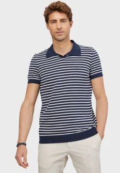 Standard Fit Wear Short Sleeved- Polo - Navy Blue White
