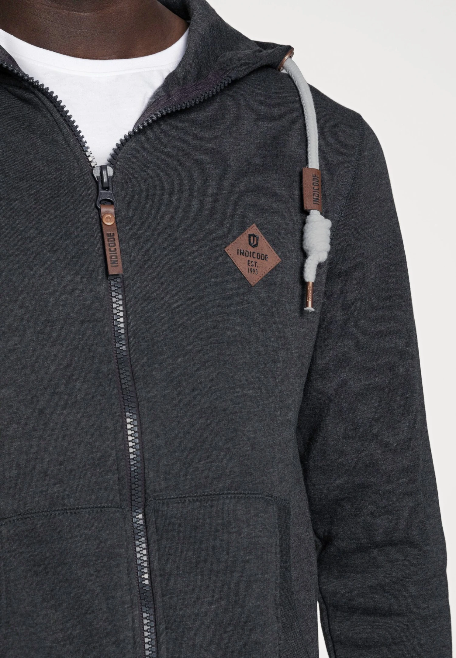 Indicode Jeans Quinby - Sudadera Con Cremallera - Charcoal Mix 5 Indicode Jeans Quinby - Sudadera Con Cremallera - Charcoal Mix - Imagen 5