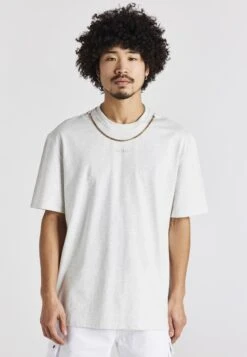 SikSilk Oversized Chain- Camiseta Estampada - Snow Marl