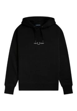 Fred Perry Sudadera Bordada Con Capucha - Jersey Con Capucha - Black