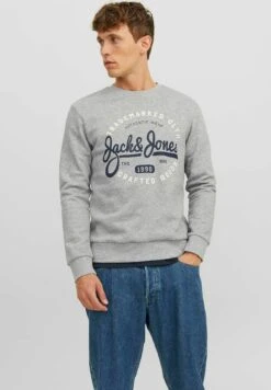 Jack & Jones Jjmikk Crew Neck - Sudadera - Light Grey Melange