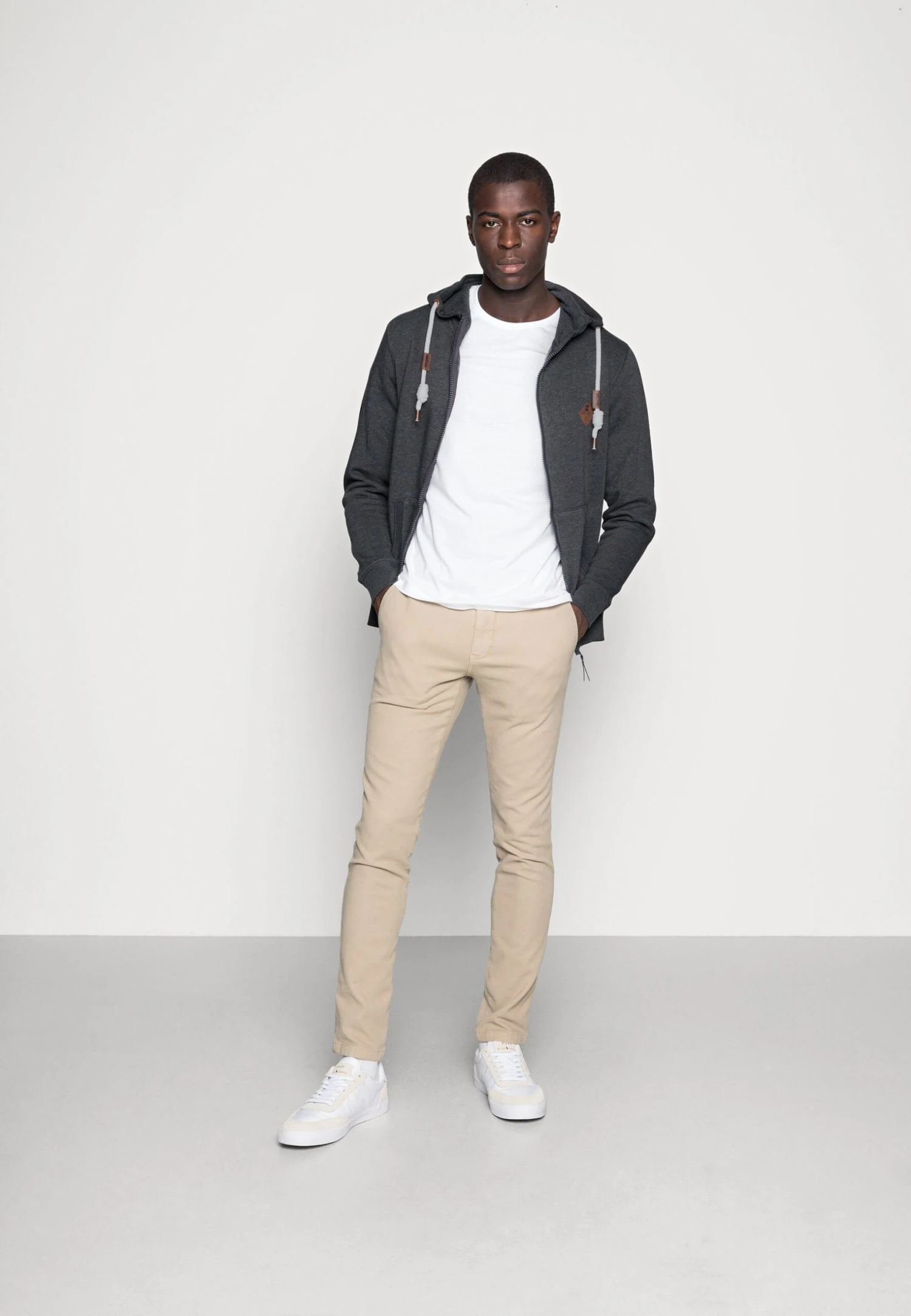 Indicode Jeans Quinby - Sudadera Con Cremallera - Charcoal Mix 2 Indicode Jeans Quinby - Sudadera Con Cremallera - Charcoal Mix - Imagen 2