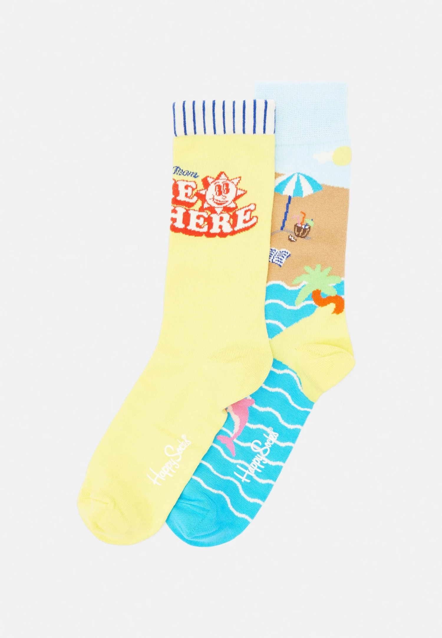 Happy Socks Wish You Were Here Gift Unisex 2 Pack - Calcetines - Yellow 1 Happy Socks Wish You Were Here Gift Unisex 2 Pack - Calcetines - Yellow