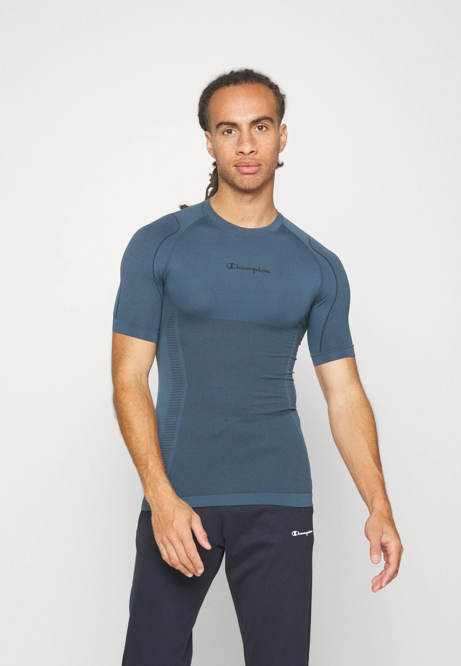 Champion Seamless Thermo Short Sleeve- Camiseta Interior - Blue 1 Champion Seamless Thermo Short Sleeve- Camiseta Interior - Blue