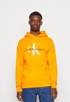 Calvin Klein Jeans Seasonal Monologo Regular- Jersey Con Capucha - Vibrant Orange