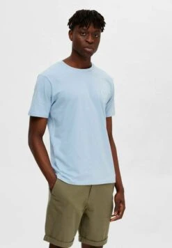Selected Homme Besticktes - Camiseta Estampada - Cashmere Blue