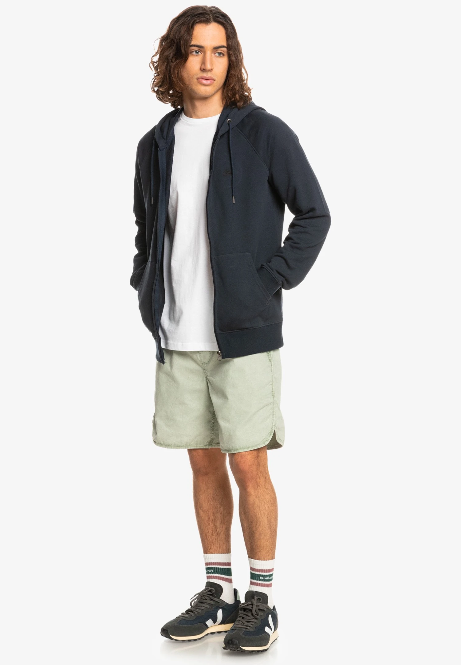 Quiksilver Essentials Zip Raglan - Sudadera Con Cremallera - Navy Blazer 2 Quiksilver Essentials Zip Raglan - Sudadera Con Cremallera - Navy Blazer - Imagen 2