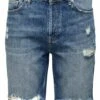 Only & Sons M Destroy- Shorts Vaqueros - Medium Blue Denim