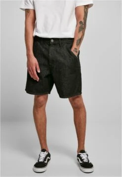 URBAN CLASSICS Organic Denim Bermuda Shorts - Shorts Vaqueros - Black Washed
