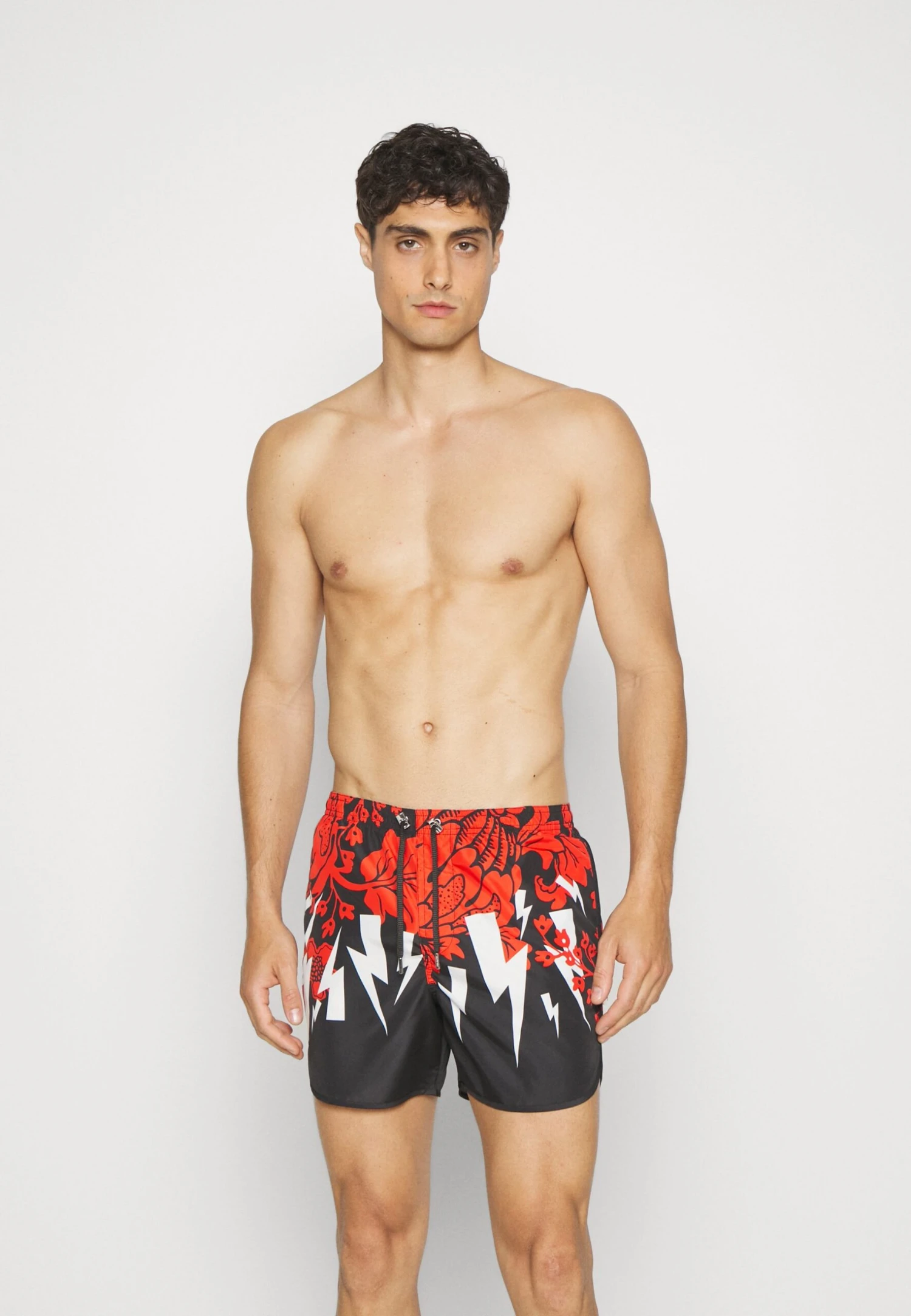 Neil Barrett Slim Havaiianas Bolts Swim- Bañador - Black/Red 1 Neil Barrett Slim Havaiianas Bolts Swim- Bañador - Black/Red