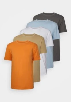 YOURTURN Unisex 5 Pack - Camiseta Básica - White/Apricot/Light Blue -Jack & Jones Ventas ac01883394f243b19aa4c83fb52974fc