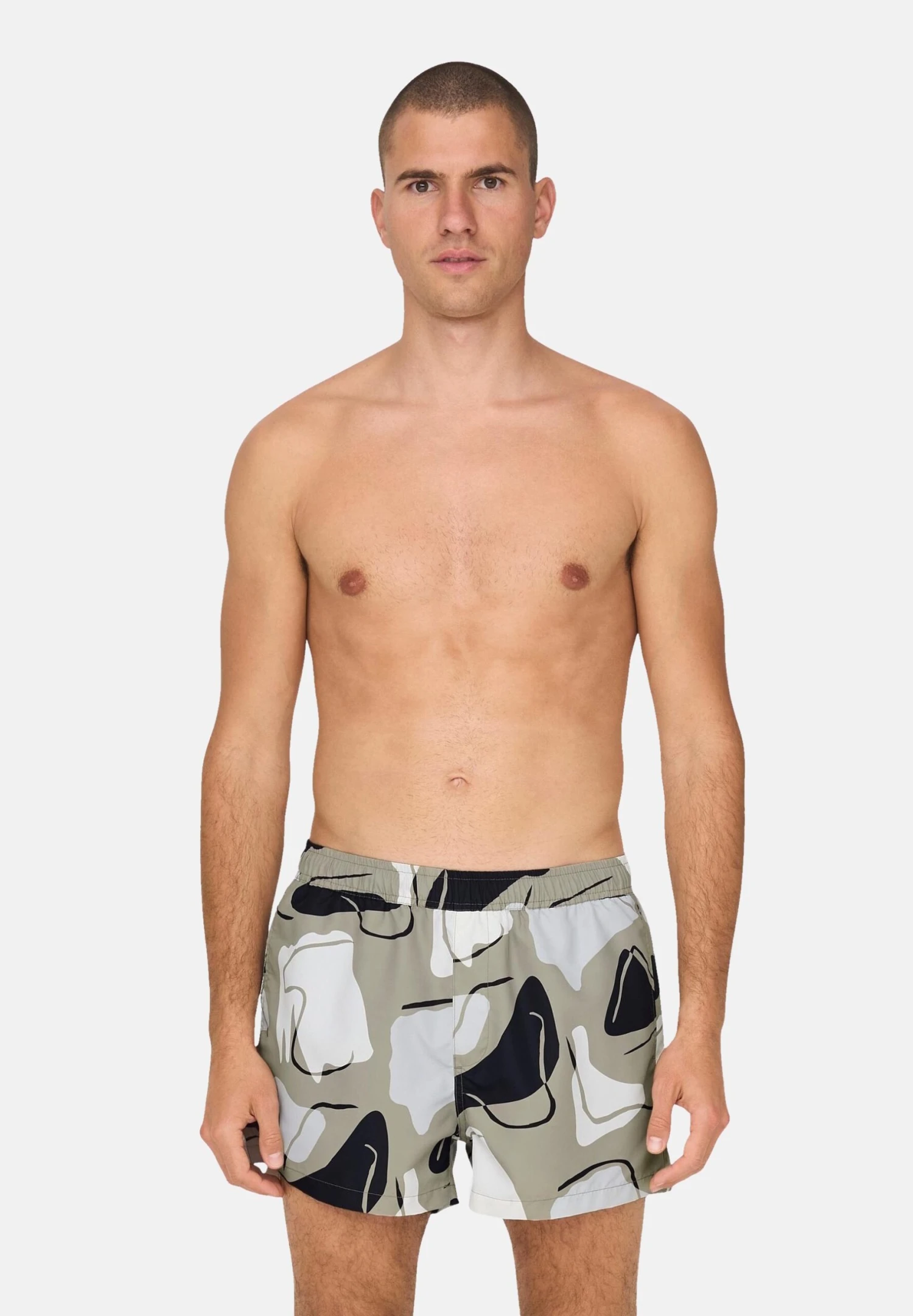 Only & Sons Todd Mit Elastischem Bund Und S - Bañador - Grau 1 Only & Sons Todd Mit Elastischem Bund Und S - Bañador - Grau