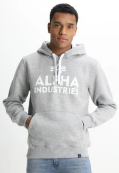 Alpha Industries Foam Print - Jersey Con Capucha - Grey Heather